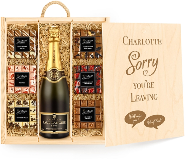 Retirement Large Personalised Chocolate Tasting Experience With Champagne